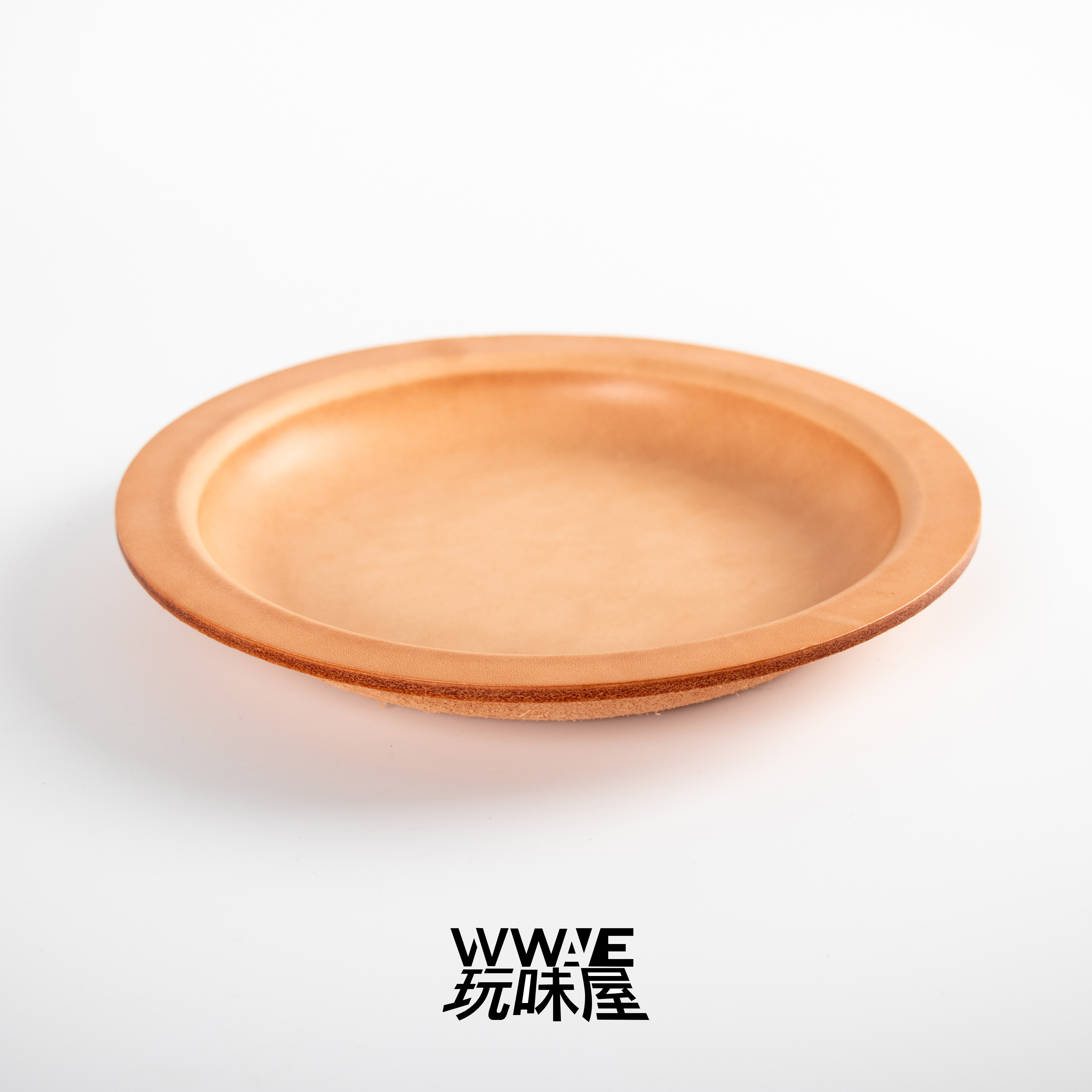 手工圆形皮盘 手串收纳盘 定型植鞣盘子