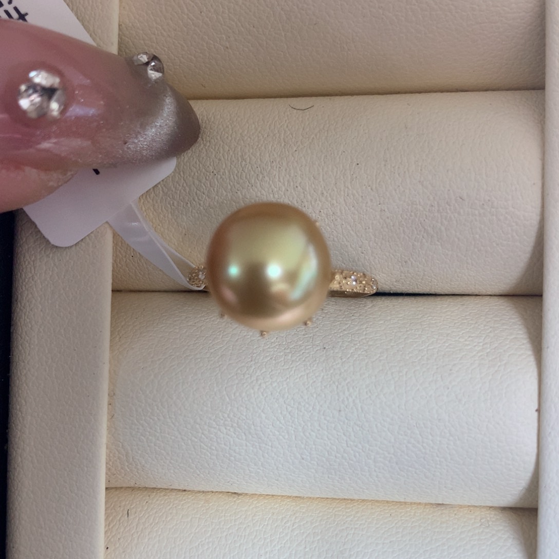 海水珍珠戒指18K金镶嵌