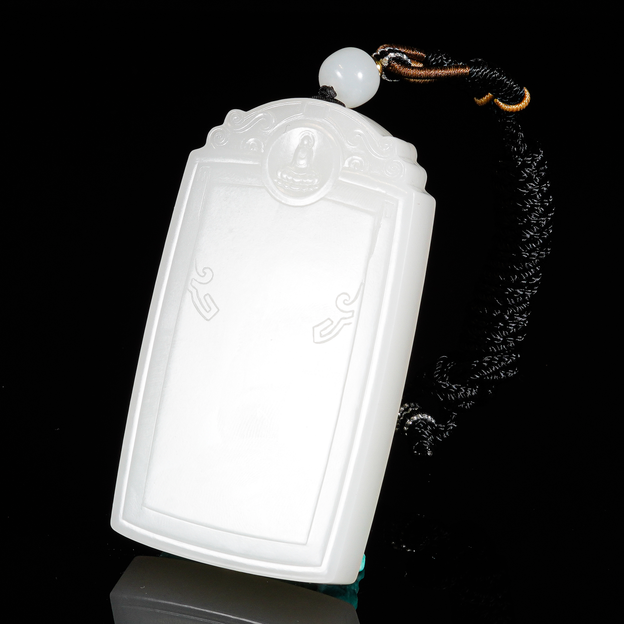 LOT.098羊脂白玉平安牌/X2008