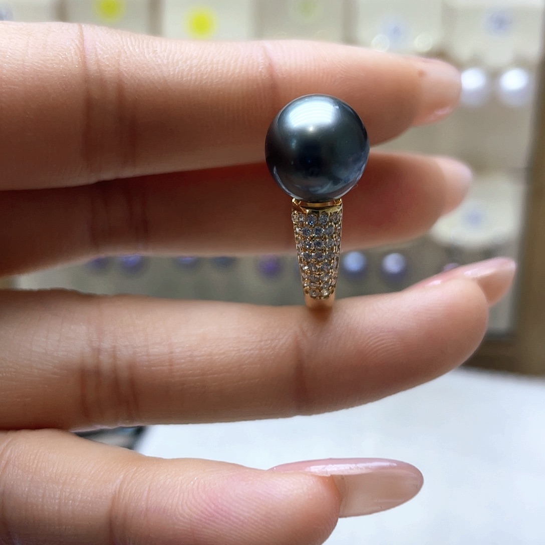 海水珍珠戒指银S925镶嵌