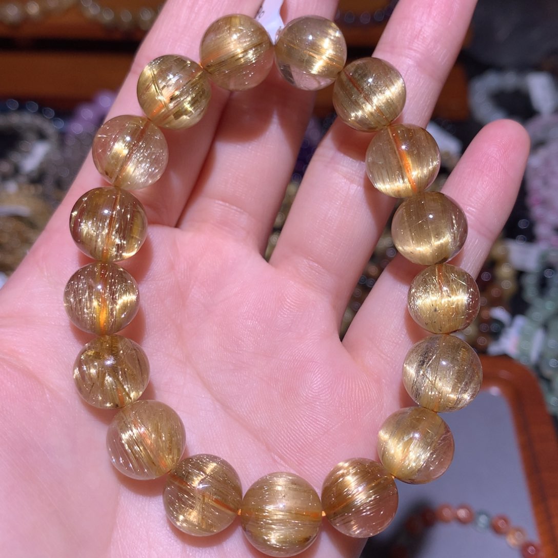 水晶手链未镶嵌钛晶12m