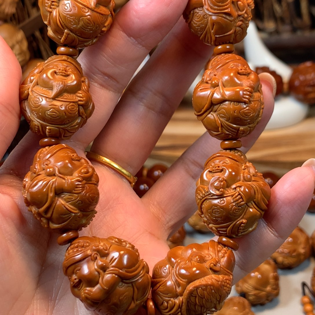 手串/手链橄榄核歆*橄榄核背兽财神