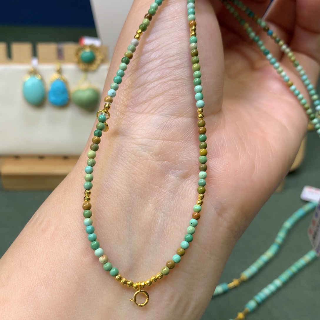 绿松石项链18K金镶嵌