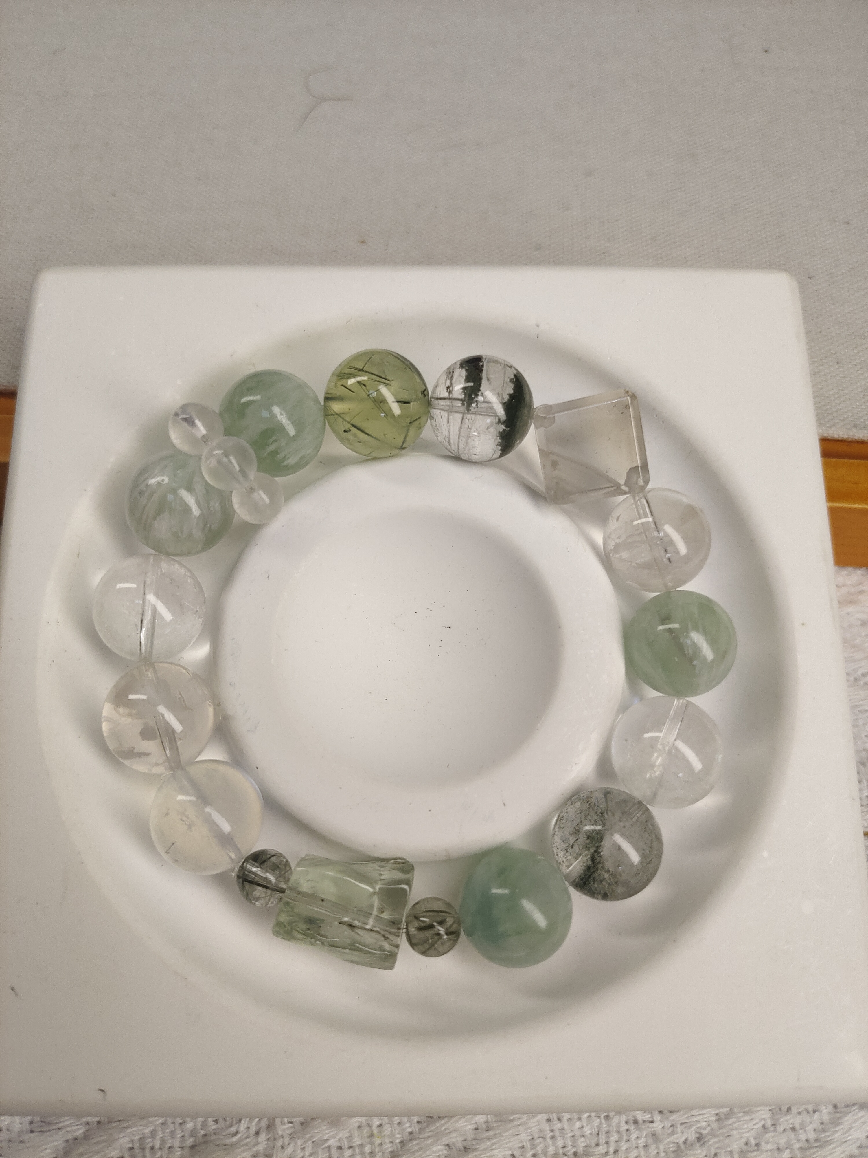 羽毛萤石+幽灵手串