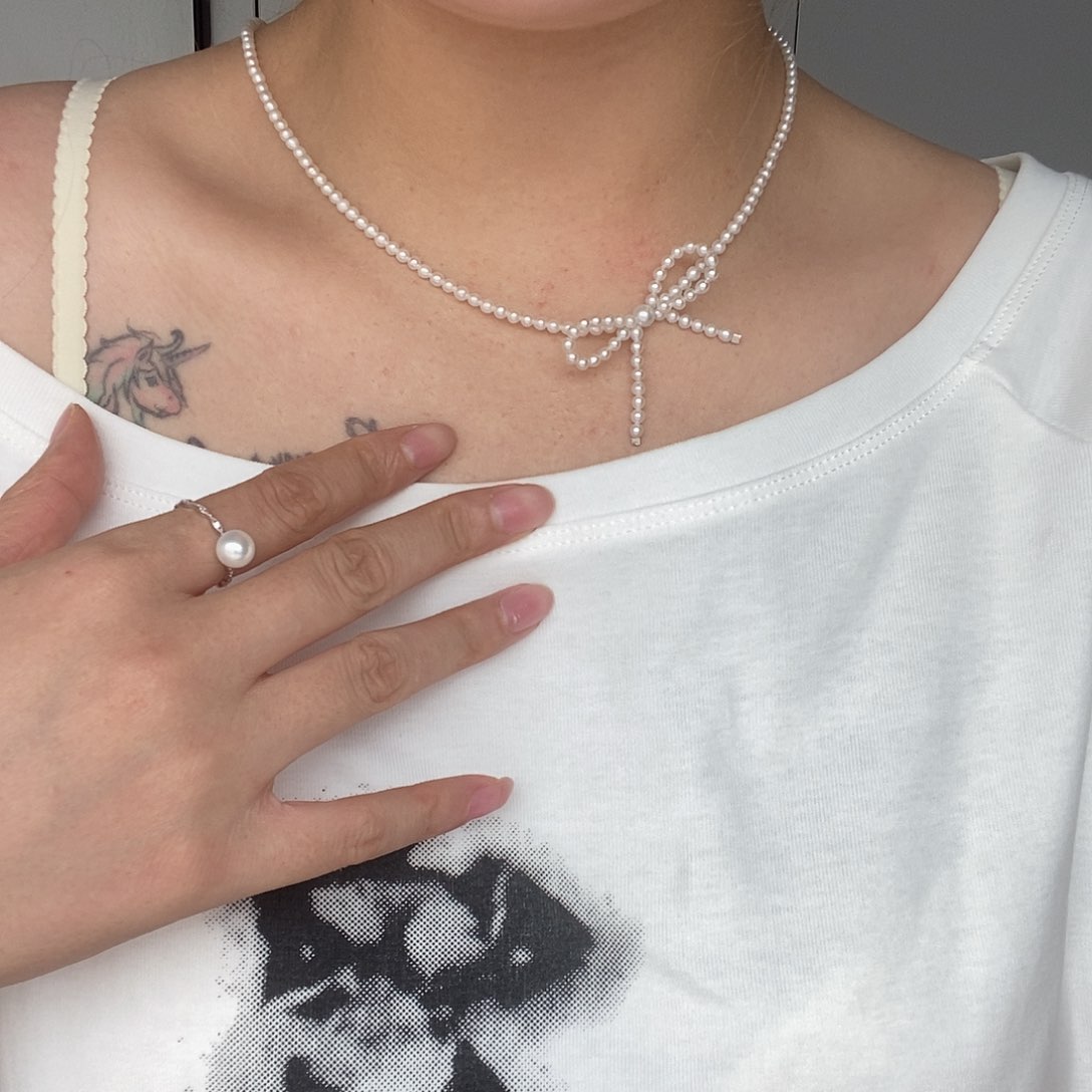 淡水珍珠银S925镶嵌颈饰