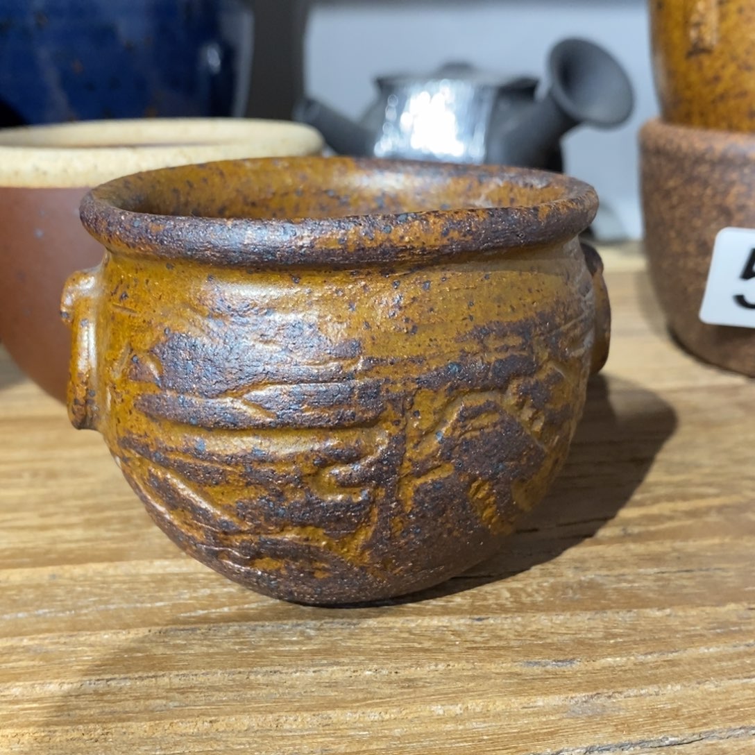 高温粗瓷鎏金色福利杯