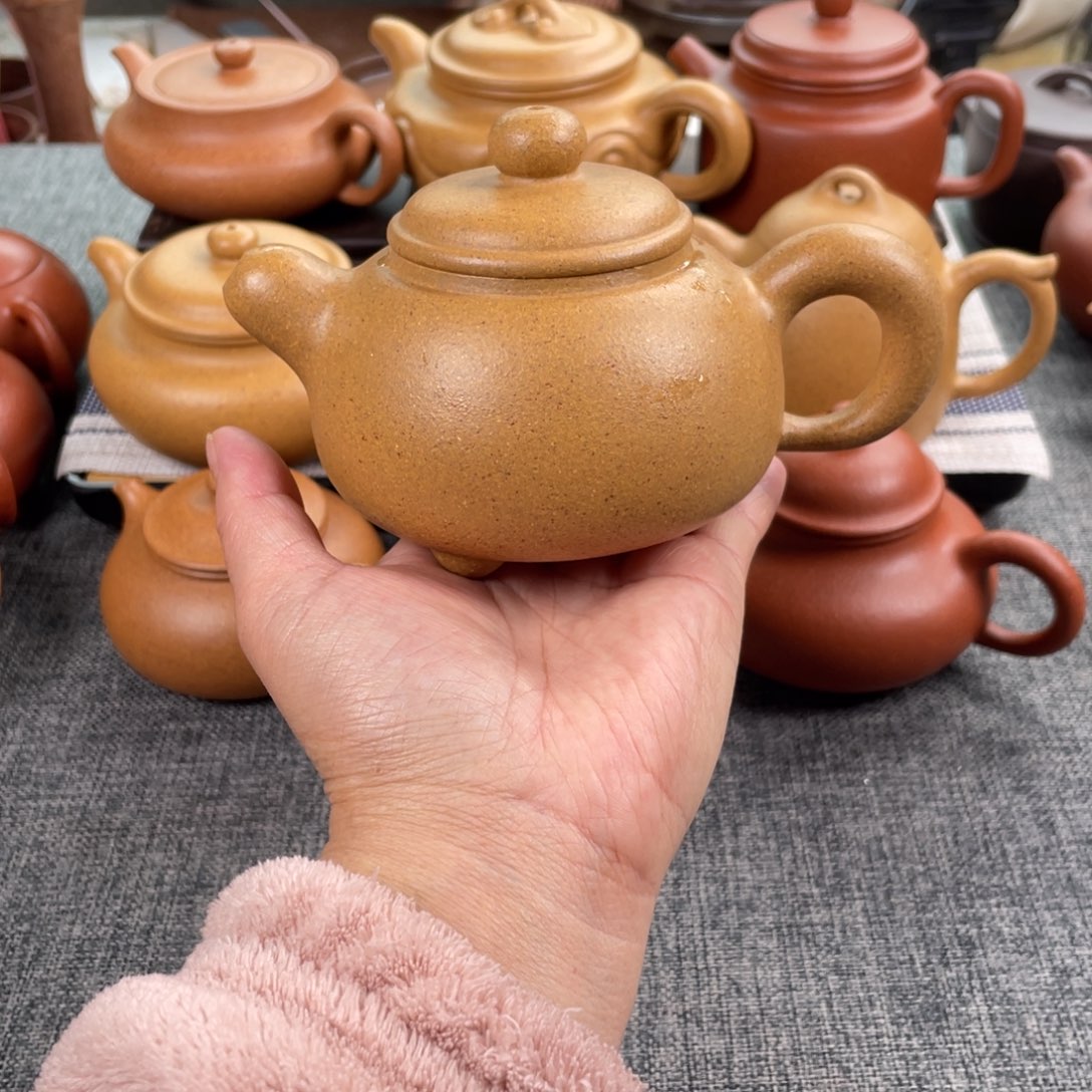 紫砂茶壶黄金段全手三足鼎30目270