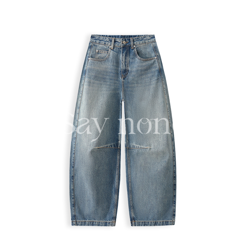 懒猫nono│Saynono 时尚气质美式复古休闲风显瘦百搭直筒裤X09067Y