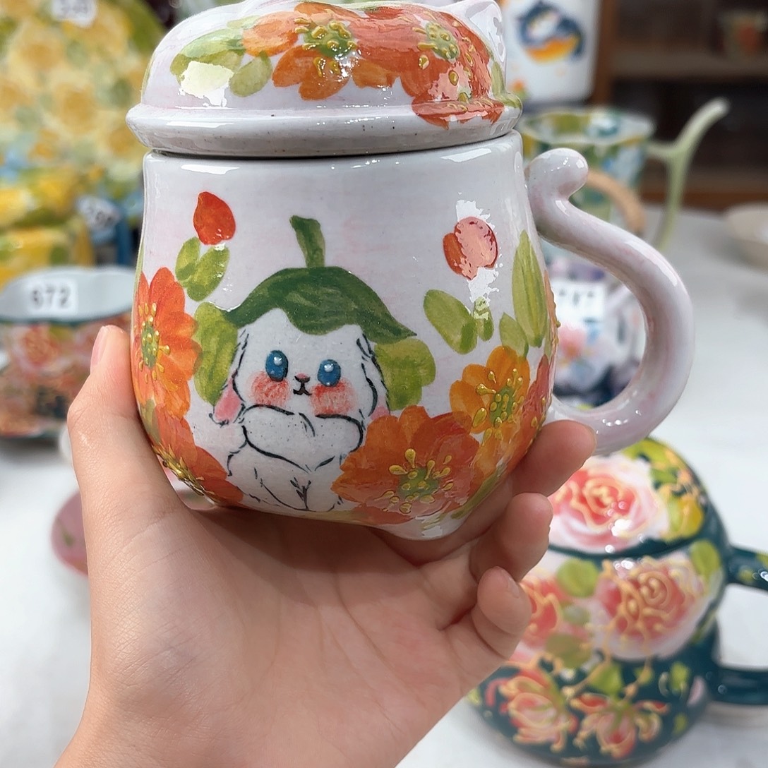 景德镇手绘高温釉下彩陶瓷茶具