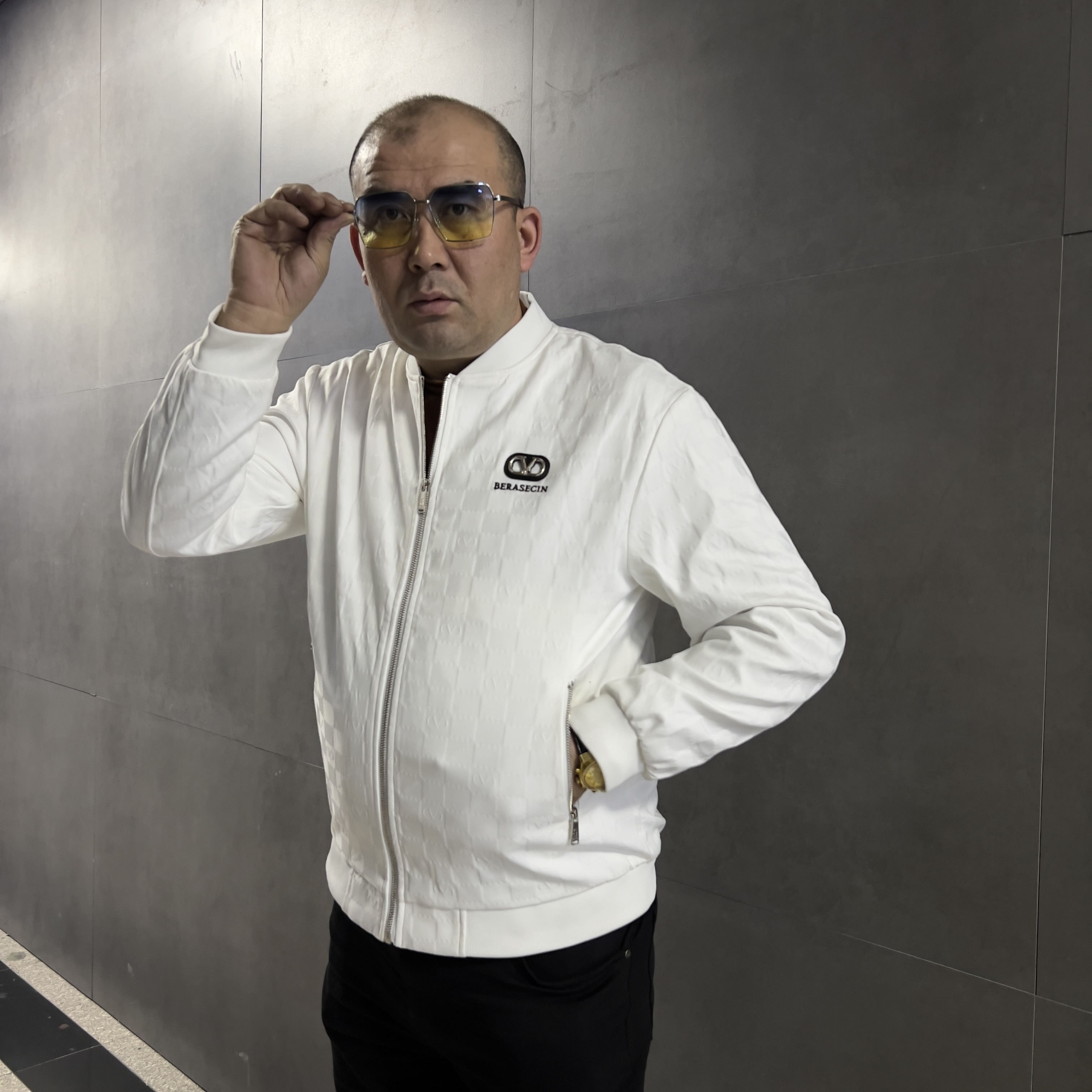 免烫四季通用纯色夹克修身外套透气秋季时尚男装上衣休闲春季