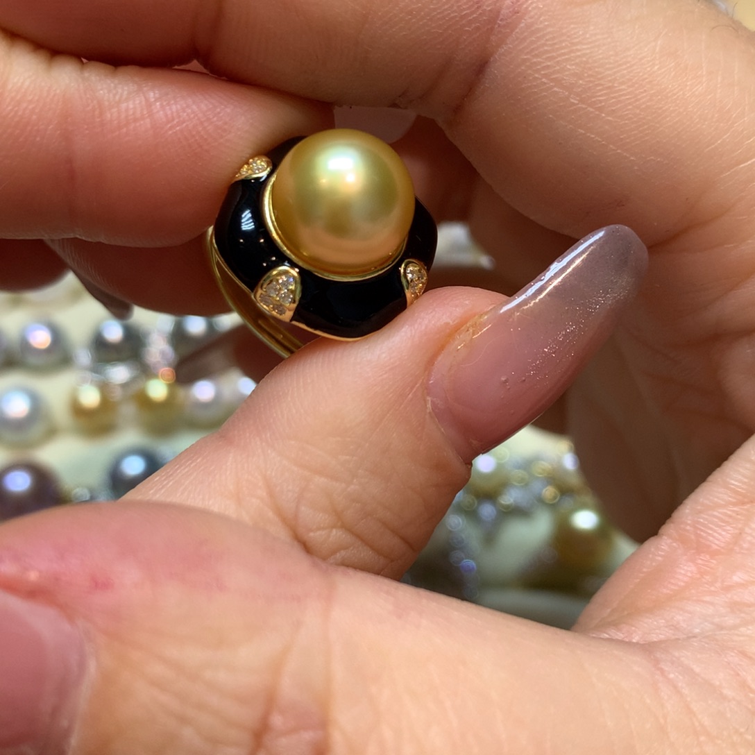 海水珍珠戒指银S925镶嵌