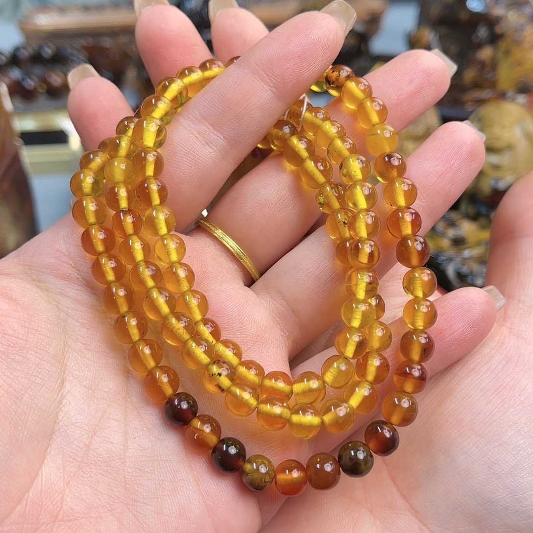 琥珀手链未镶嵌缅甸琥珀7+项链