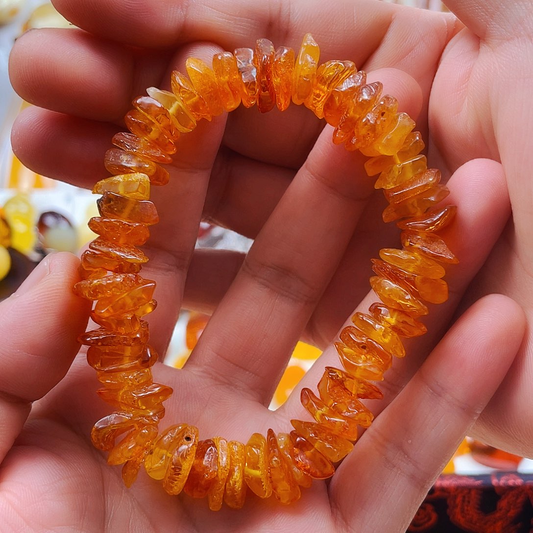 琥珀未镶嵌戒指手串