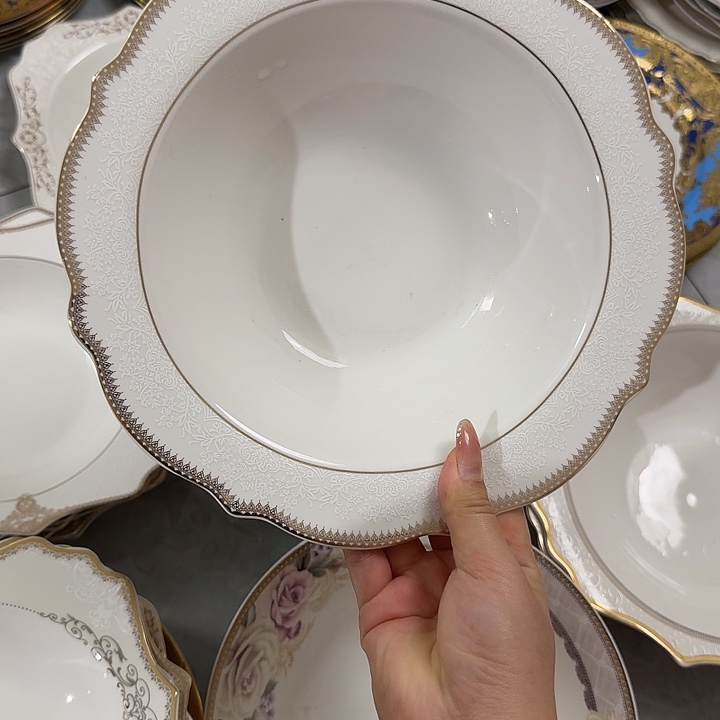 丑***人瓷10英寸法式汤碗1个微瑕