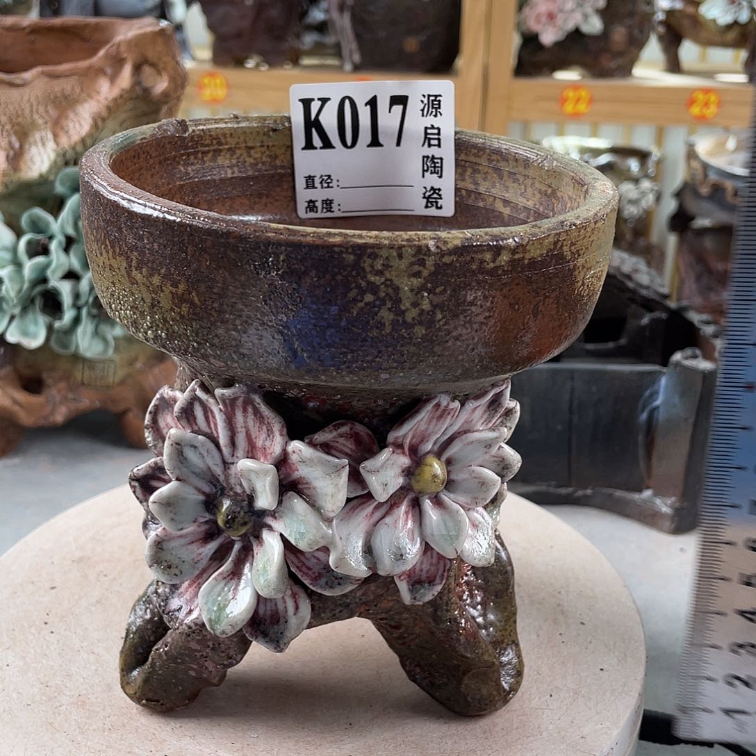 紫砂花盆景德镇陶瓷花盆017