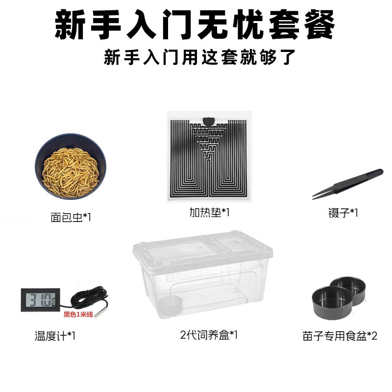 爬虫饲养盒宠物饲养盒角蛙蜘蛛守宫蜗牛蛇防越狱方便用加热垫