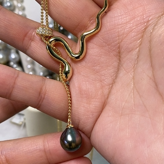 海水珍珠颈饰银S925镶嵌10-11