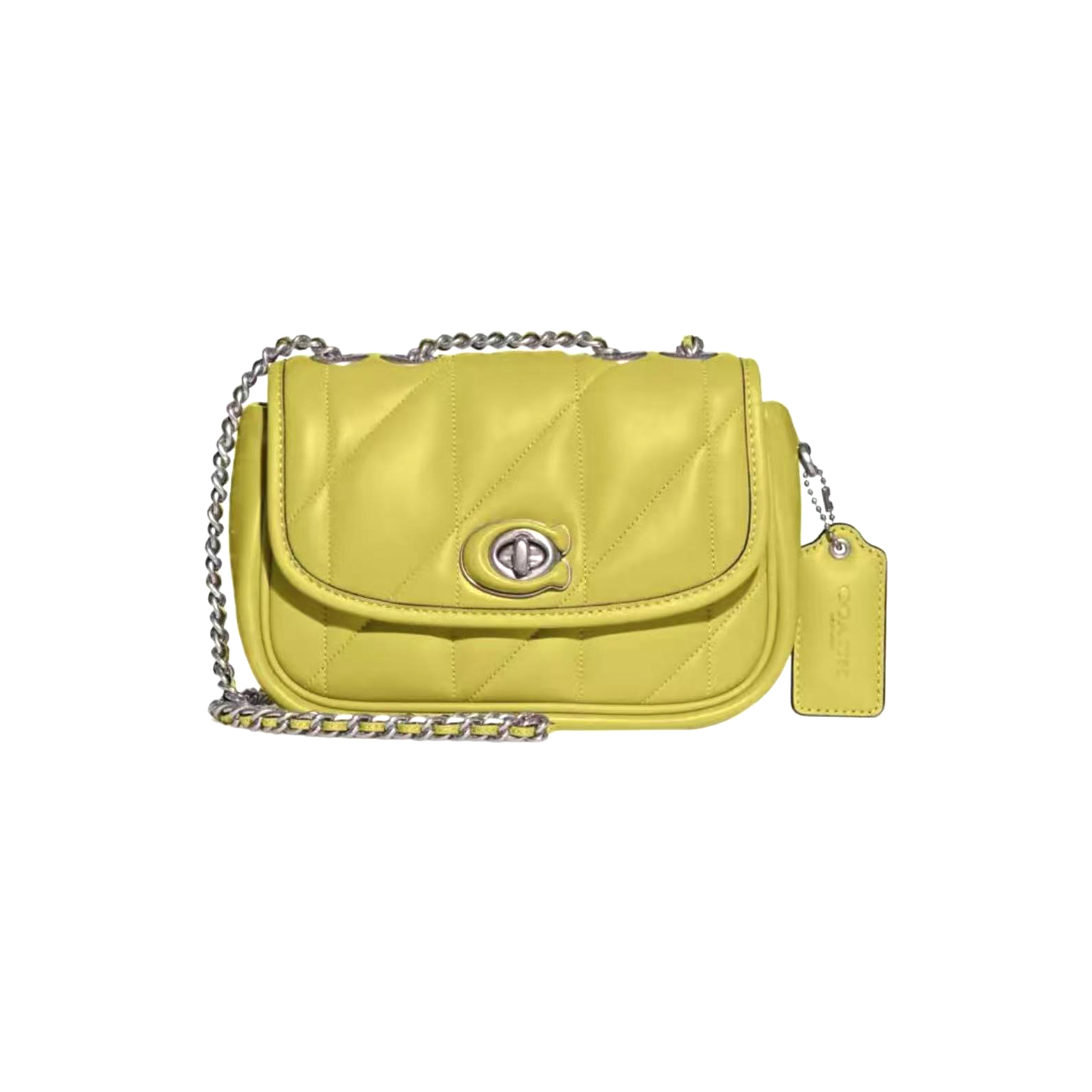 95新 COACH/蔻驰 95新/蔻驰黄绿色云朵邮差包/Y8458/20X13X5