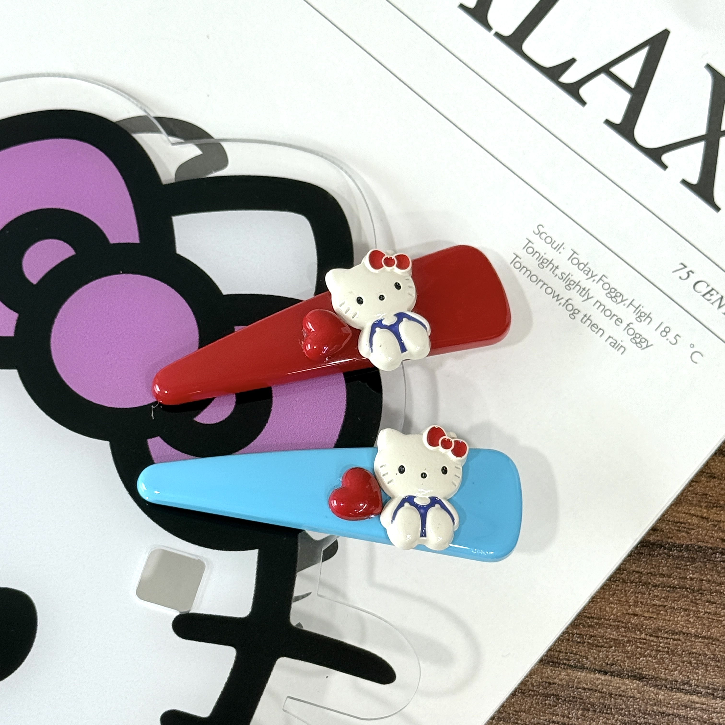 韩版东大门定制款原创设计时尚小众可爱kiity小鸭嘴夹发卡YZ205