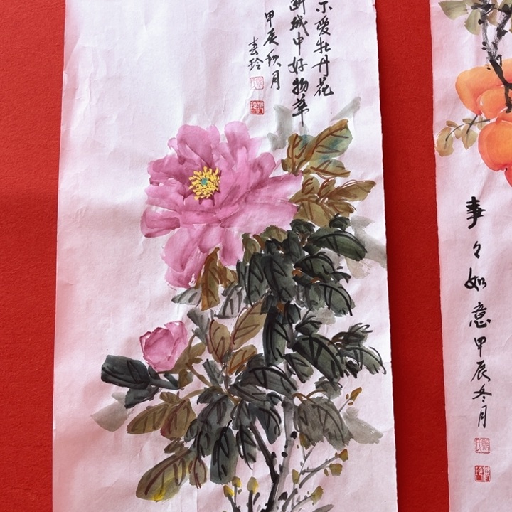 国画花鸟的翅膀和翅膀都是白色70.35