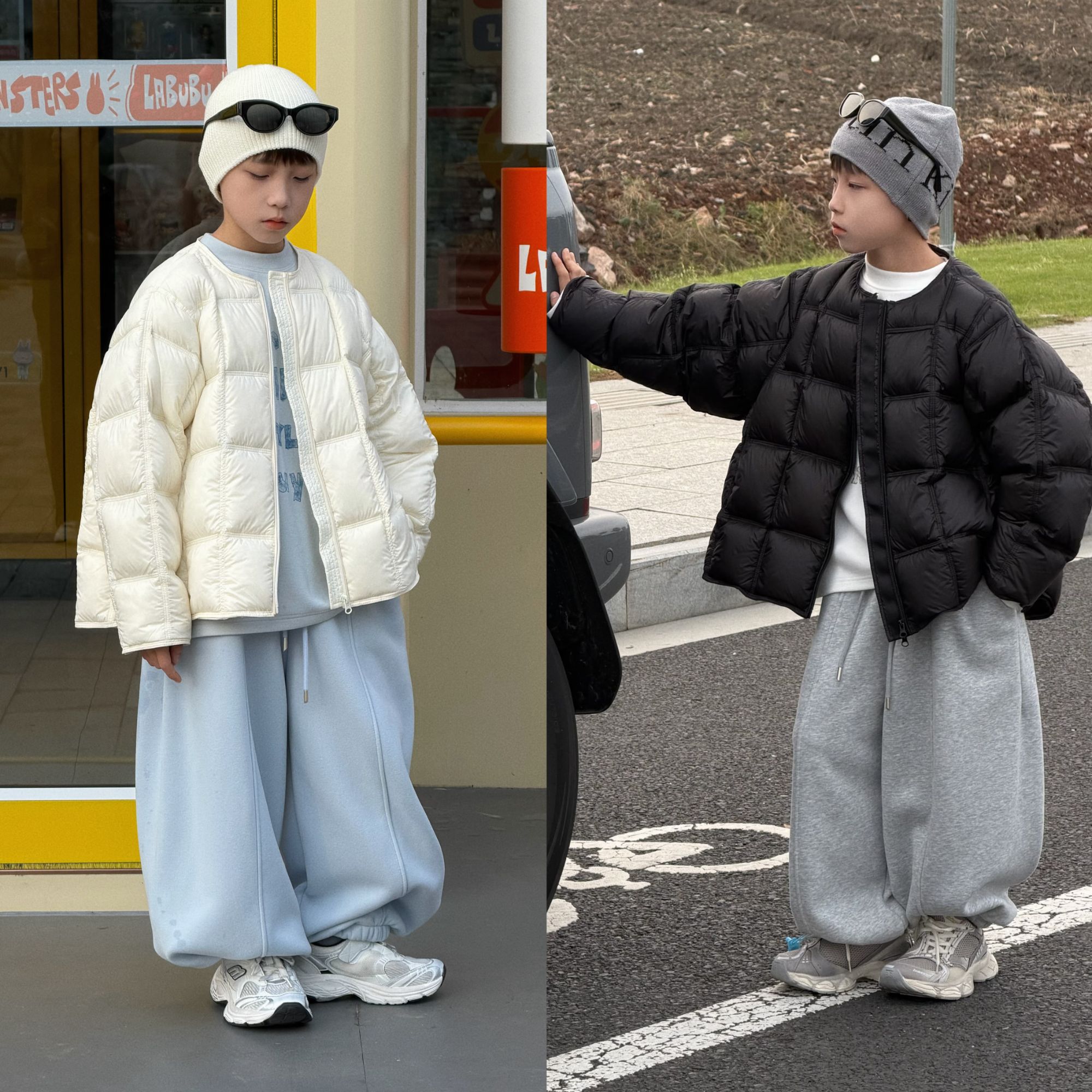 现货 CHU YAO 【豆腐块】冬季儿童韩版极寒保暖90白鸭绒羽绒外套