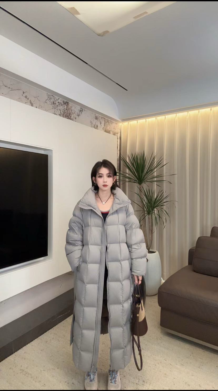 方块欧货长款羽绒服时尚休闲百搭保暖冬季