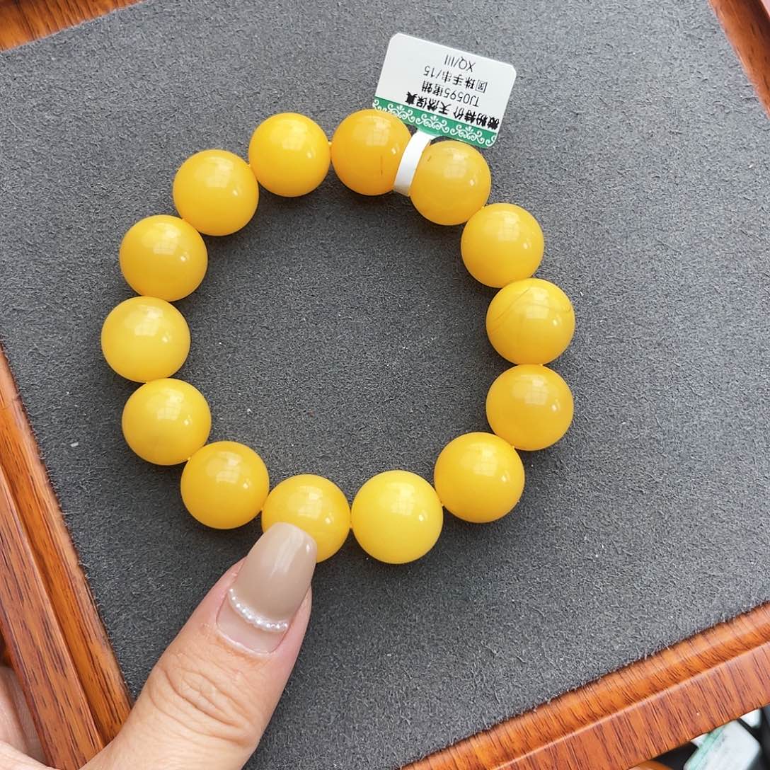 琥珀手链未镶嵌浪*15m 鸡油黄