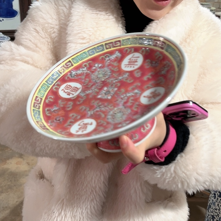 瓷片景德镇陶瓷果盘。