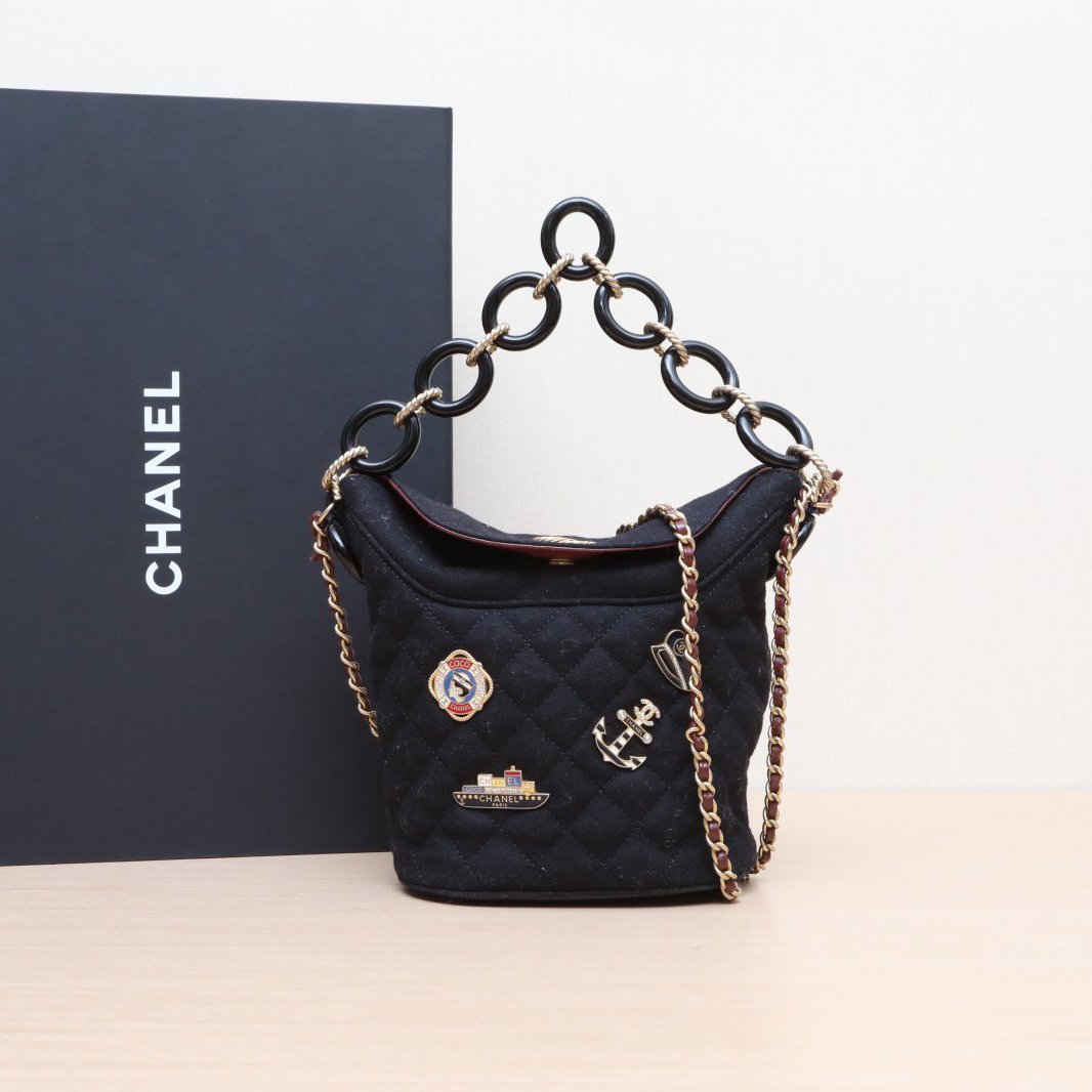 95新 Chanel/香奈儿 小花Jerry P205335570 毛呢 26开 汉堡系列