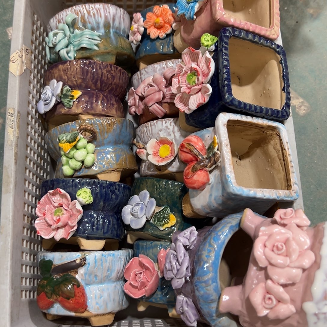 满20发秒退拉黑多肉花盆