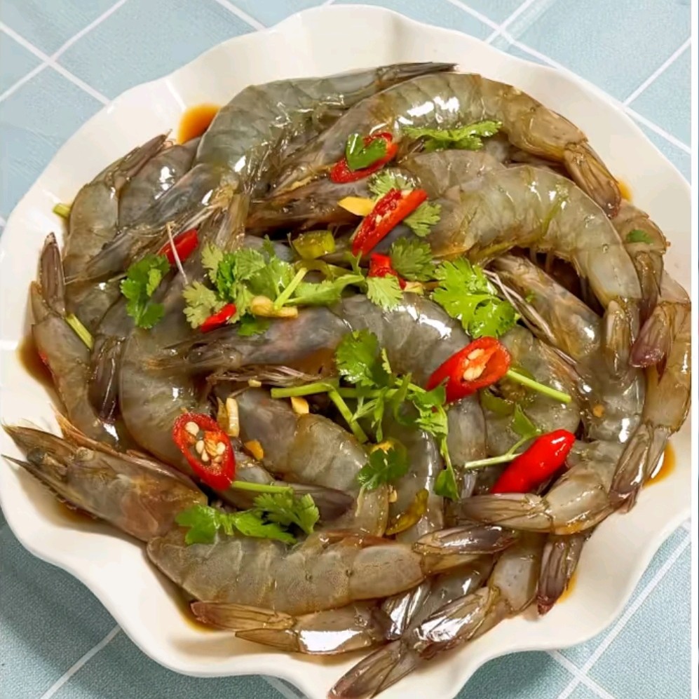 2桶生腌海虾鲜活现腌肉质弹嫩500g/桶（含少许汤汁）