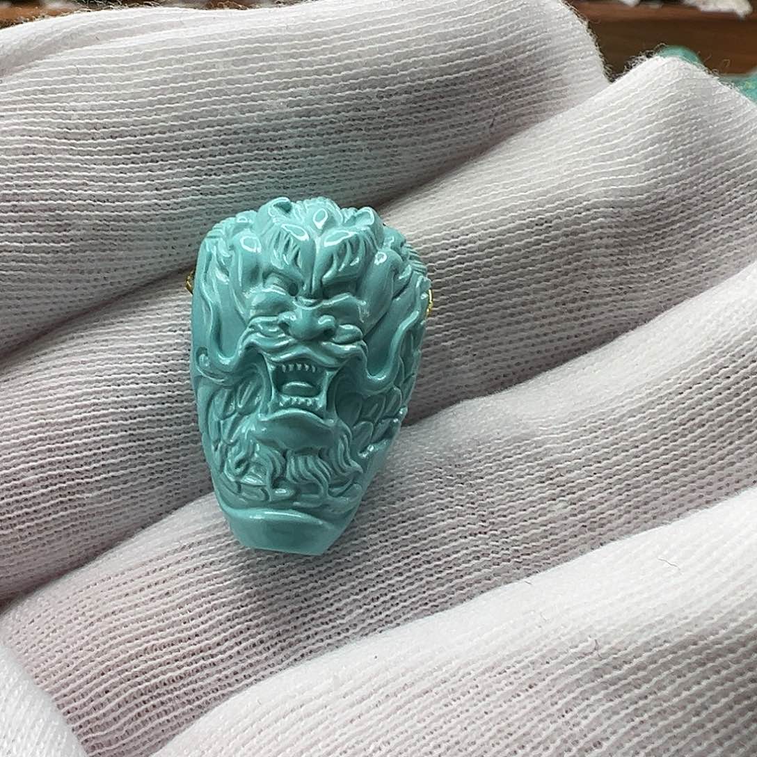 绿松石龙三通 未镶嵌