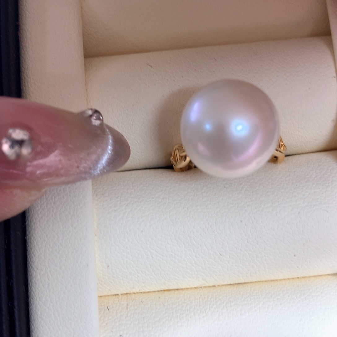 淡水珍珠戒指银S925镶嵌