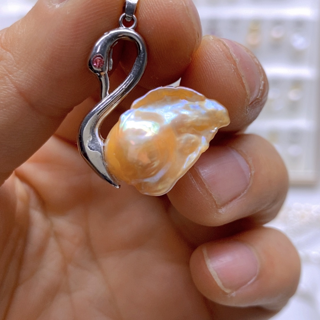 淡水珍珠颈饰银S925镶嵌