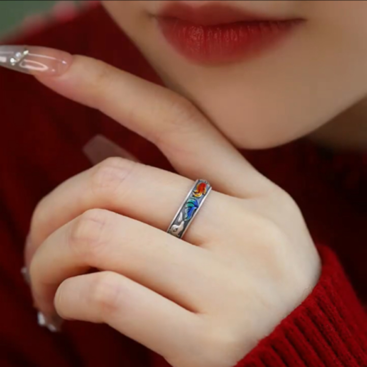 【升级款九尾狐戒指】女款狐狸复古九尾狐男女指环商品图