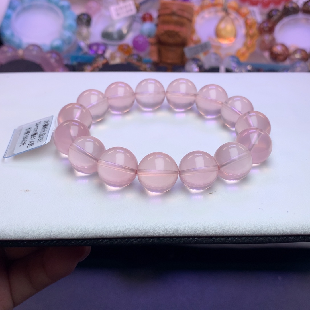 水晶手链未镶嵌冰橘粉