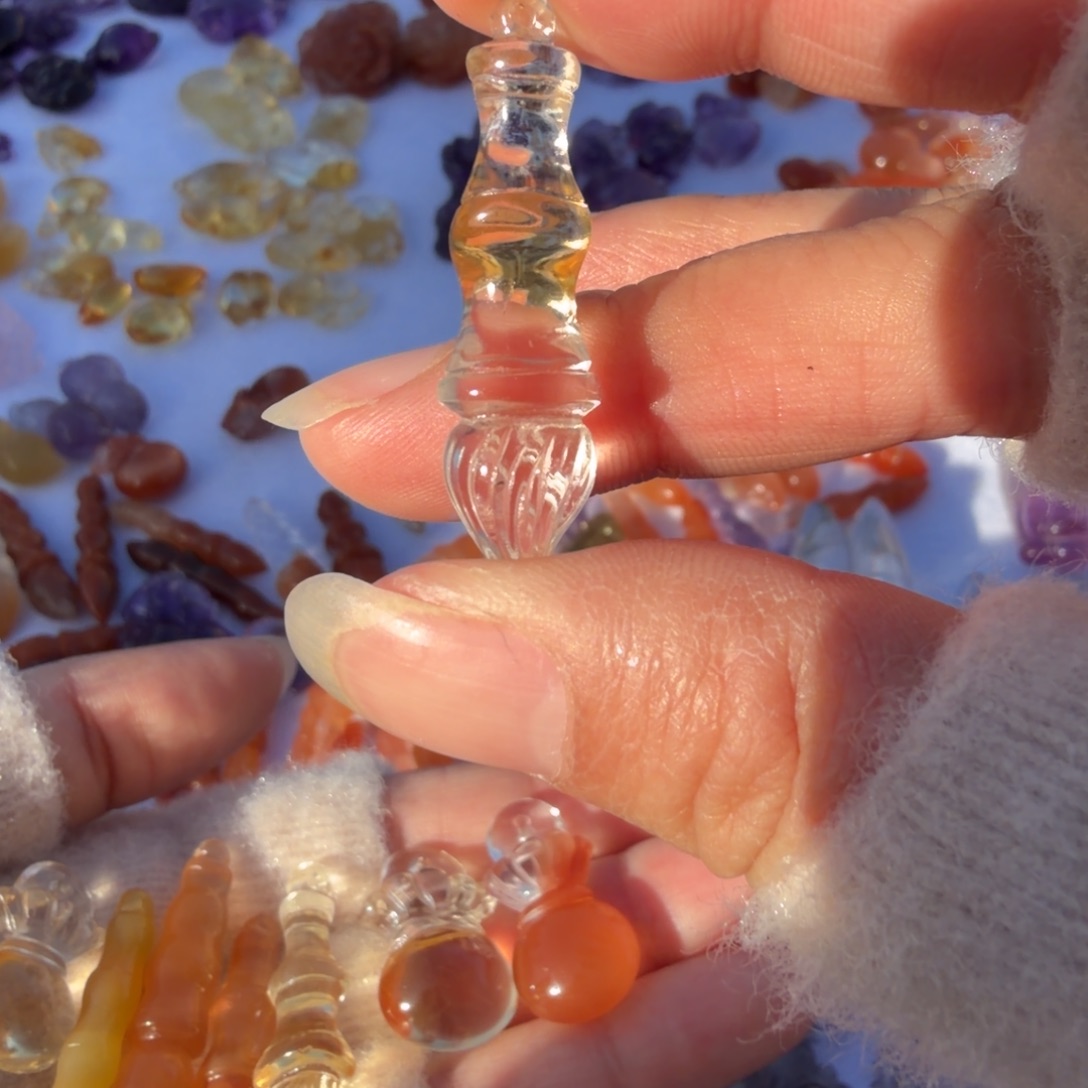 未镶嵌吊坠(不含链)黄晶天然水晶吊坠