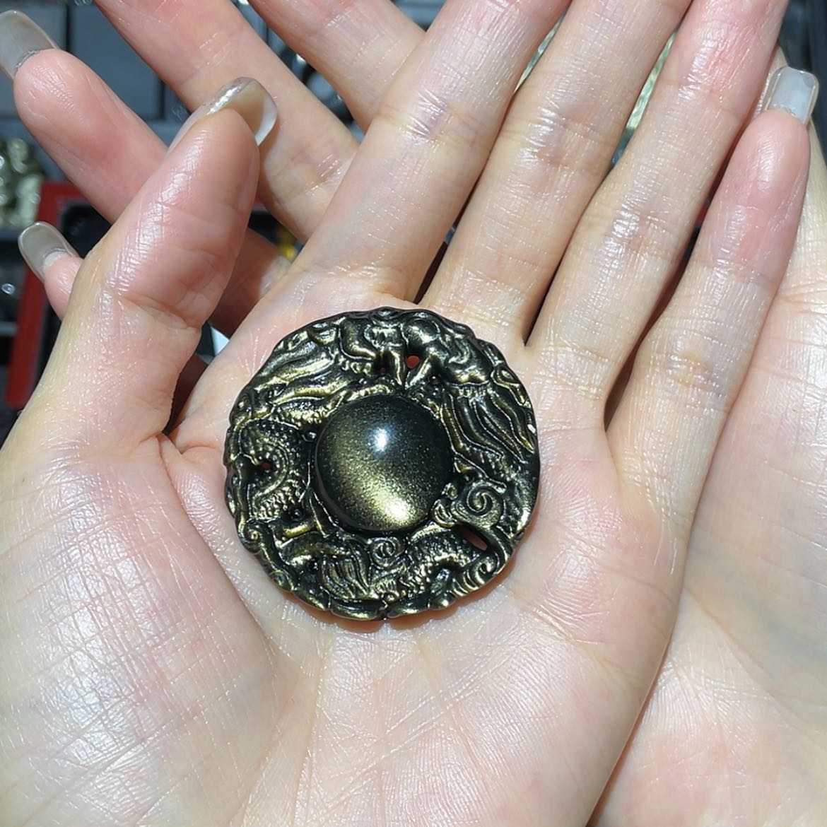 【闪购商品】未镶嵌黑曜岩吊坠(不含链)谈**生