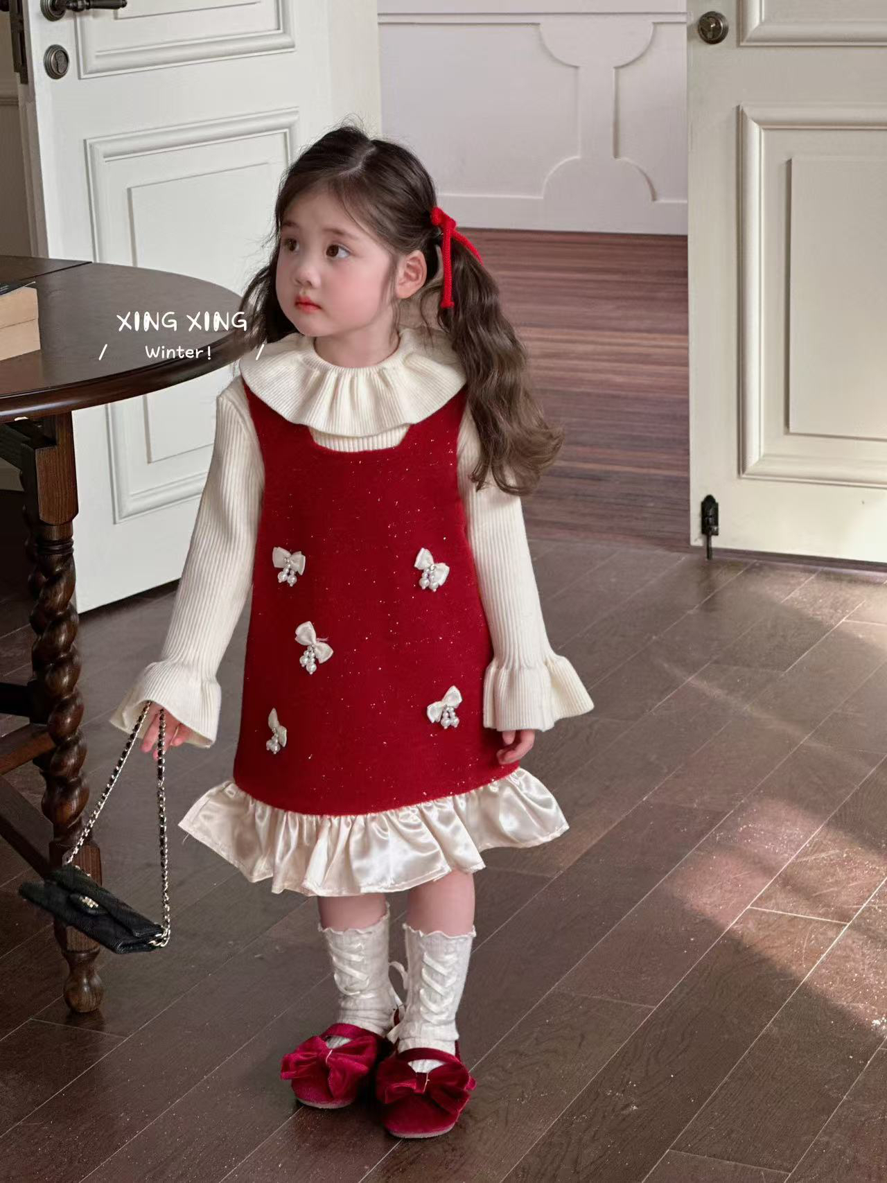 醒醒家正品女童年服裙2025年款加绒背心裙女宝年服裙