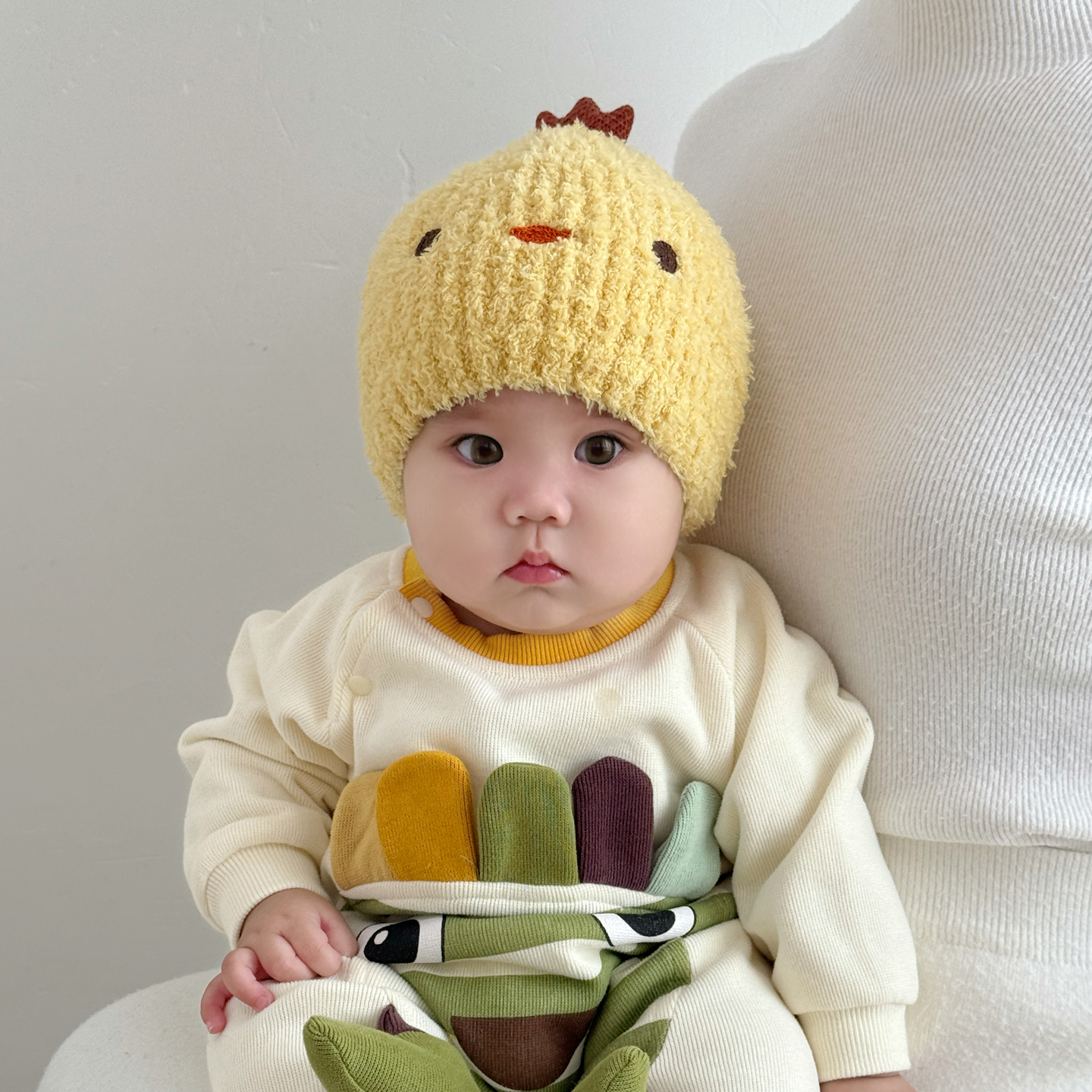 婴儿帽子秋冬季宝宝毛线帽护耳帽婴幼儿针织加厚女童新款保暖冬季
