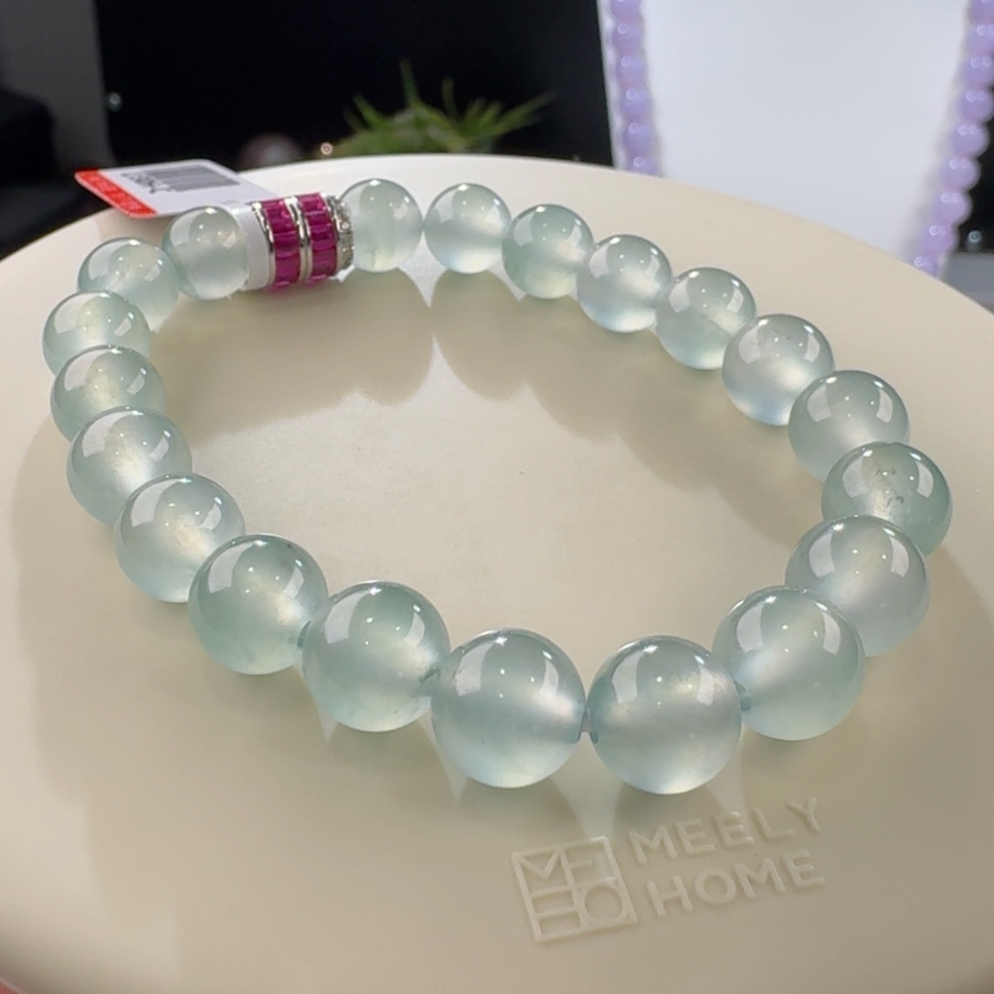 翡翠手链未镶嵌晴钢单圈卡8.7-9.8