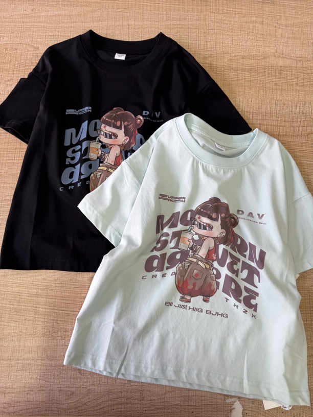 a508夏季卡通动漫短袖韩版潮童休闲宽松