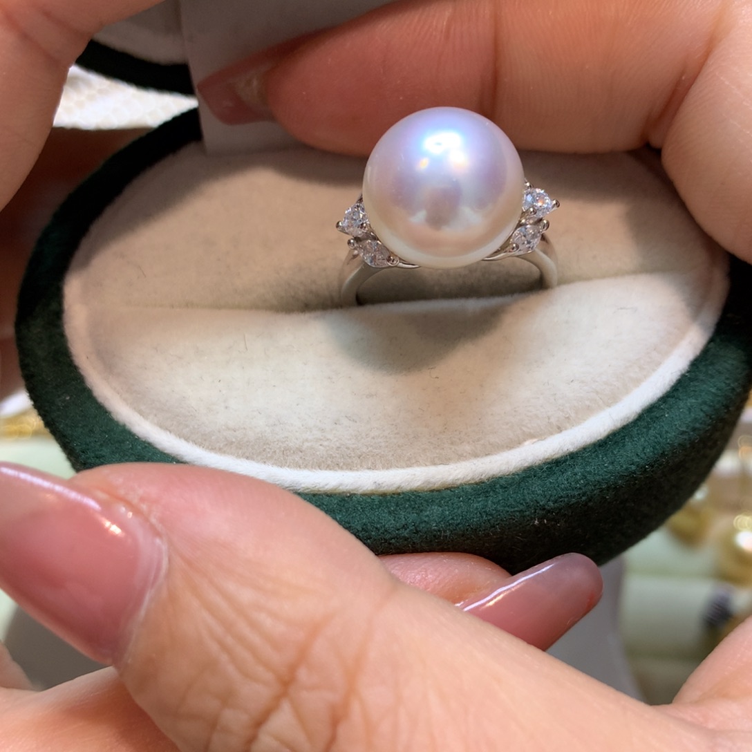 海水珍珠戒指银S925镶嵌