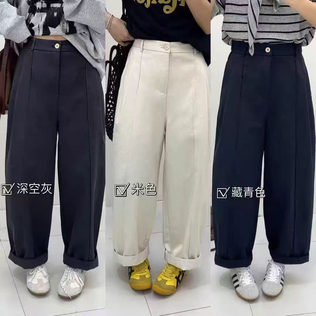 2025新款秋季弯刀裤显瘦秋季宽松简约百搭时尚