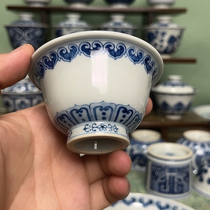 新品边角纹压手杯满杯75毫升