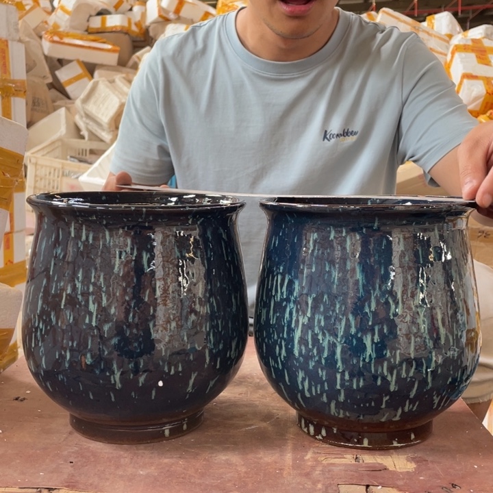 宜兴紫砂粗陶花盆