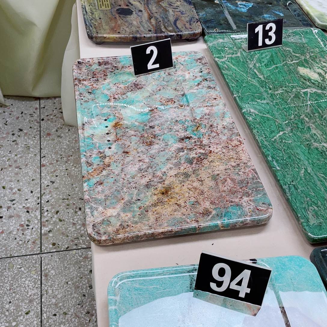 天然奢石亚马逊绿茶盘50*30