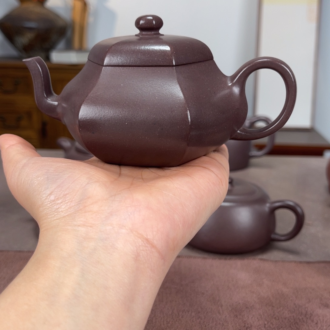 紫砂茶壶三*七天青矮梨200