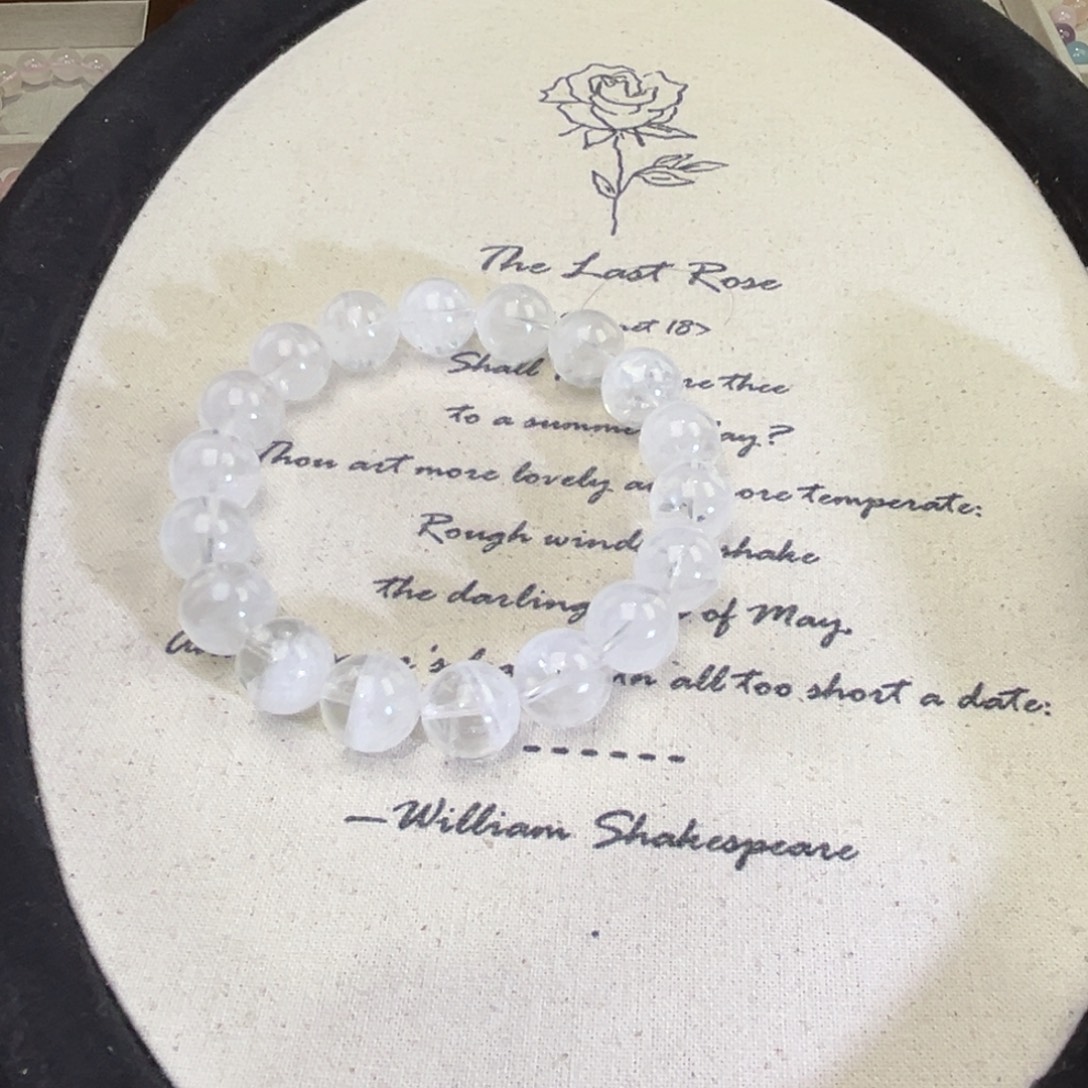 未镶嵌手链水晶白幽灵