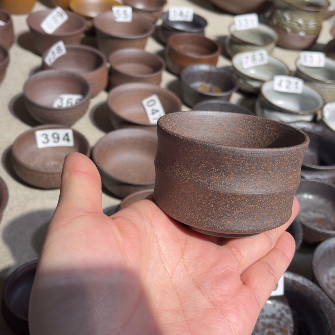 杯M****′粗瓷茶具素色盖碗